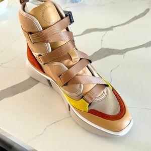 Chloe designer Nude, fall colors sneakers, size EU 41, brand new